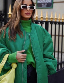 Plus Size Zip-Up Jacket For Spring 2025
