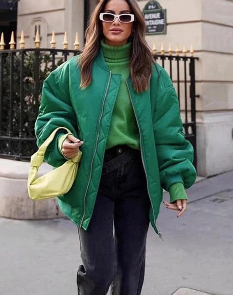 Plus Size Zip-Up Jacket For Spring 2025