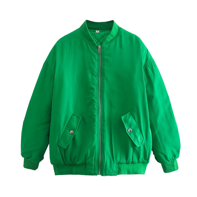 Plus Size Zip-Up Jacket For Spring 2025