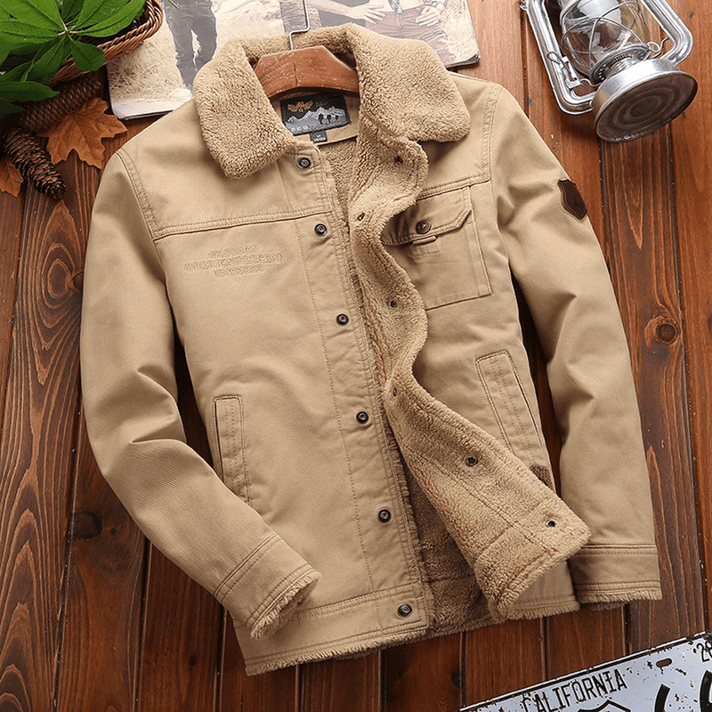 Plush Lined Casual Jacket for Men