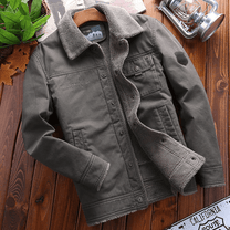 Plush Lined Casual Jacket for Men