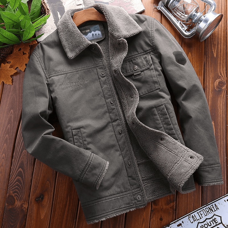 Plush Lined Casual Jacket for Men
