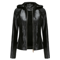 Plush Lined Slim Fit Faux Leather Coat