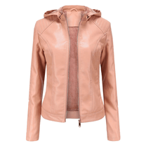 Plush Lined Slim Fit Faux Leather Coat