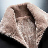 Plush Velvet Lined Winter Coat With Standard Collar
