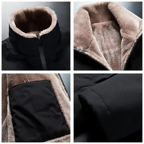Plush Velvet Lined Winter Coat With Standard Collar