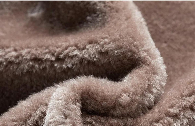 Plush Velvet Lined Winter Coat With Standard Collar