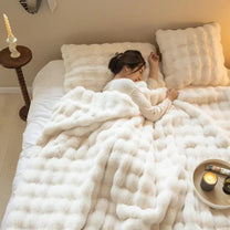 Plush Wool Blanket Machine Washable Cozy Warmth