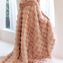 Plush Wool Blanket Machine Washable Cozy Warmth