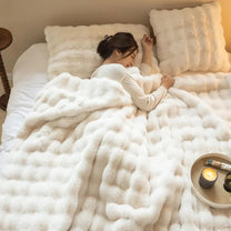 Plush Wool Blanket Machine Washable Cozy Warmth
