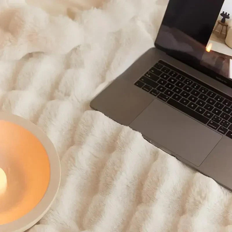 Plush Wool Blanket Machine Washable Cozy Warmth