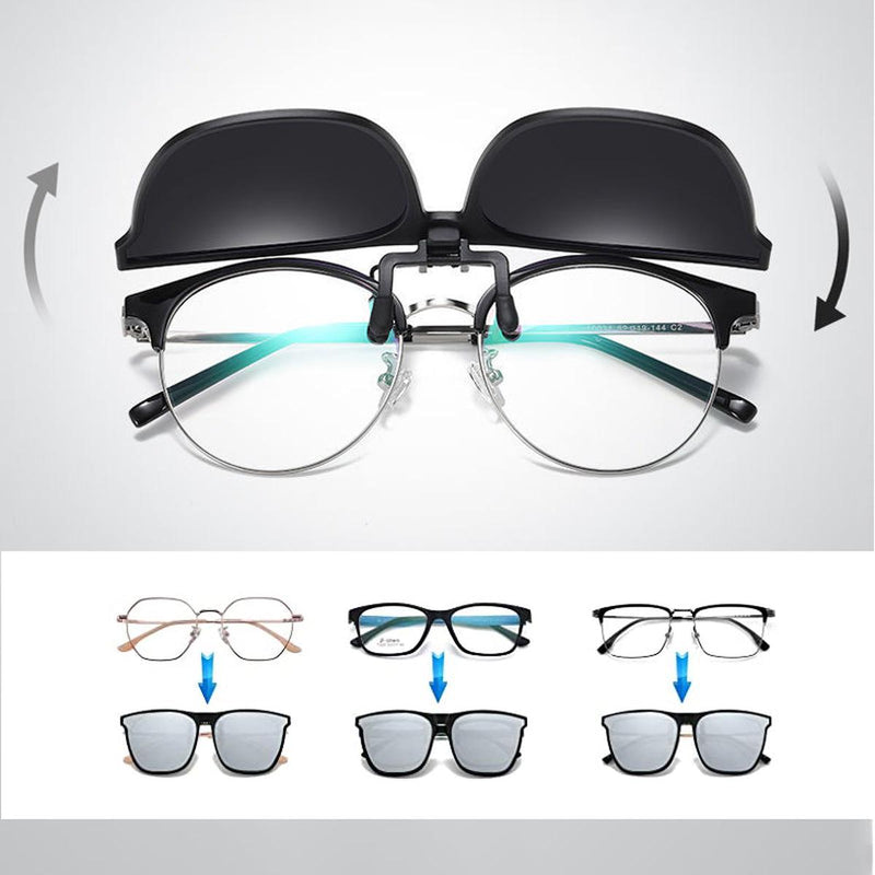 Polarized Clip-On Sunglasses For Glasses Wearers