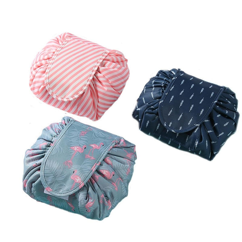Portable Drawstring Cosmetic And Toiletry Bag - 2 For 1 Travel Organiser