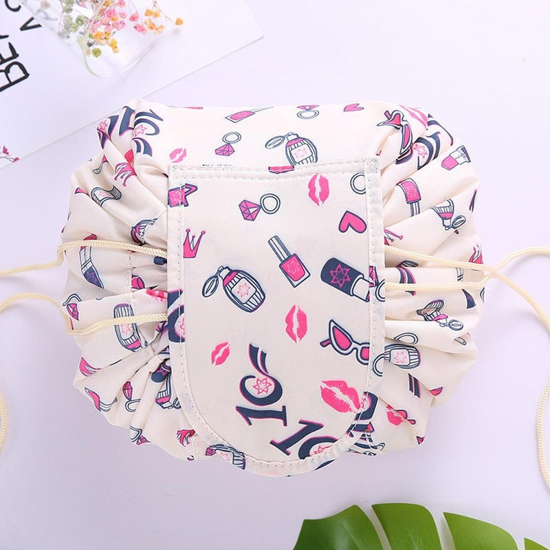 Portable Drawstring Cosmetic And Toiletry Bag - 2 For 1 Travel Organiser