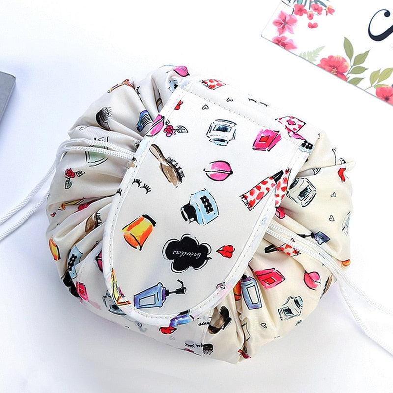 Portable Drawstring Cosmetic And Toiletry Bag - 2 For 1 Travel Organiser