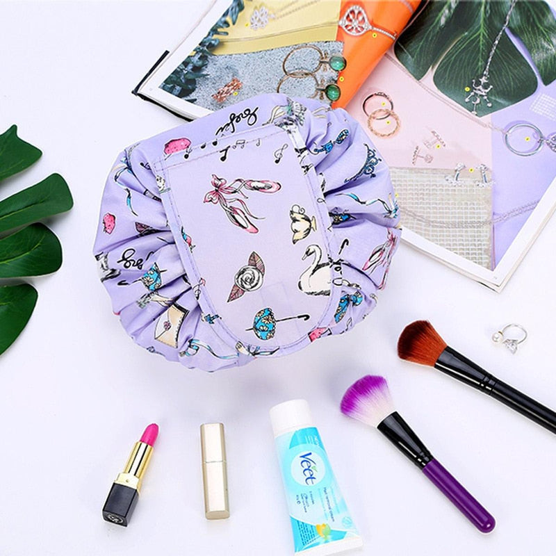 Portable Drawstring Cosmetic And Toiletry Bag - 2 For 1 Travel Organiser