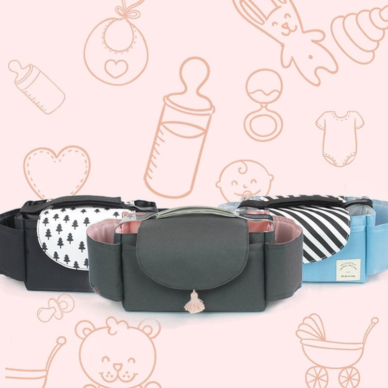 Practical Waterproof Stroller Bag With Adjustable Organiser Compartments