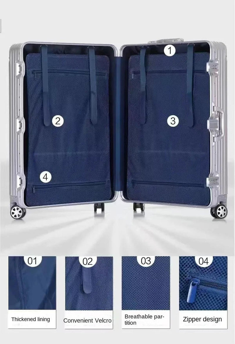 Premium Aluminium-Magnesium Hard Shell Suitcase With 360° Spinner Wheels