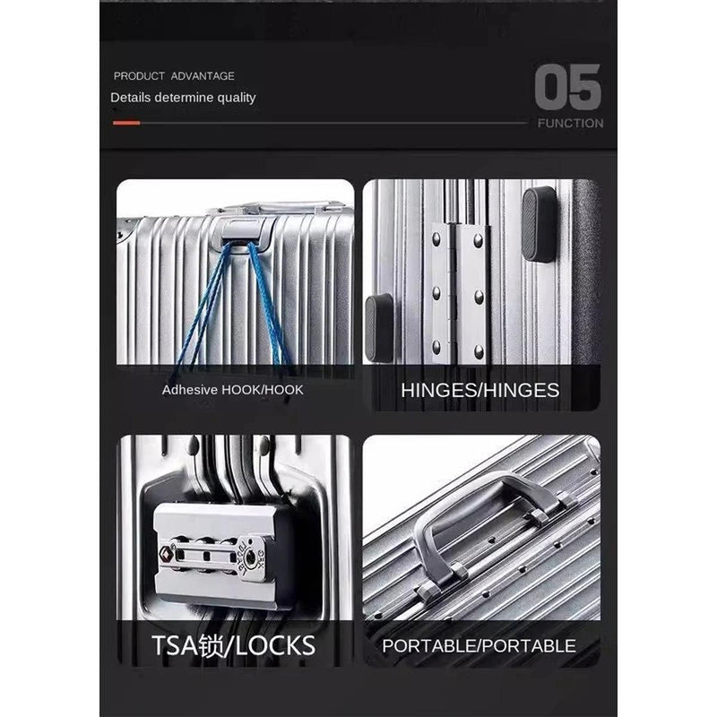 Premium Aluminium-Magnesium Hard Shell Suitcase With 360° Spinner Wheels