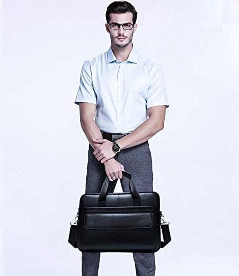 Premium Leather 15” Business Briefcase With Organiser Pockets