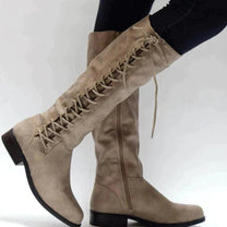 Premium Leather Lace-Up Boots With Slip-Resistant Sole And Thermal Insulation