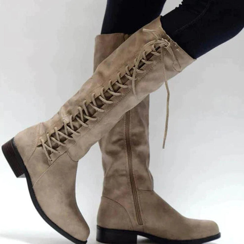 Premium Leather Lace-Up Boots With Slip-Resistant Sole And Thermal Insulation