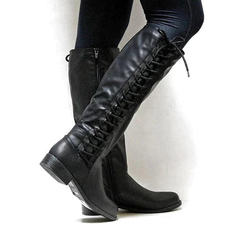Premium Leather Lace-Up Boots With Slip-Resistant Sole And Thermal Insulation