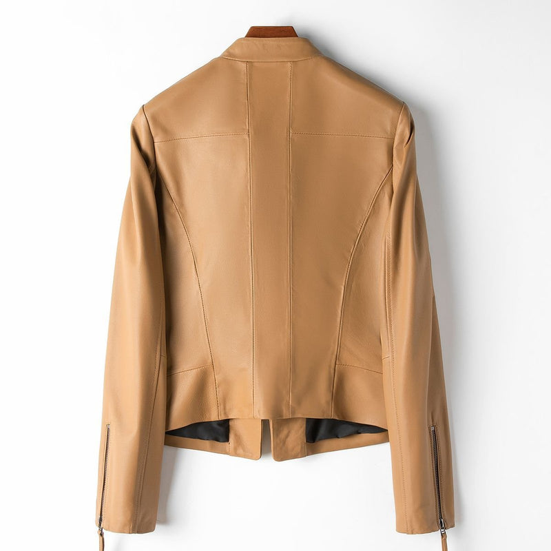 Premium Leather Long Sleeve Fitted Jacket