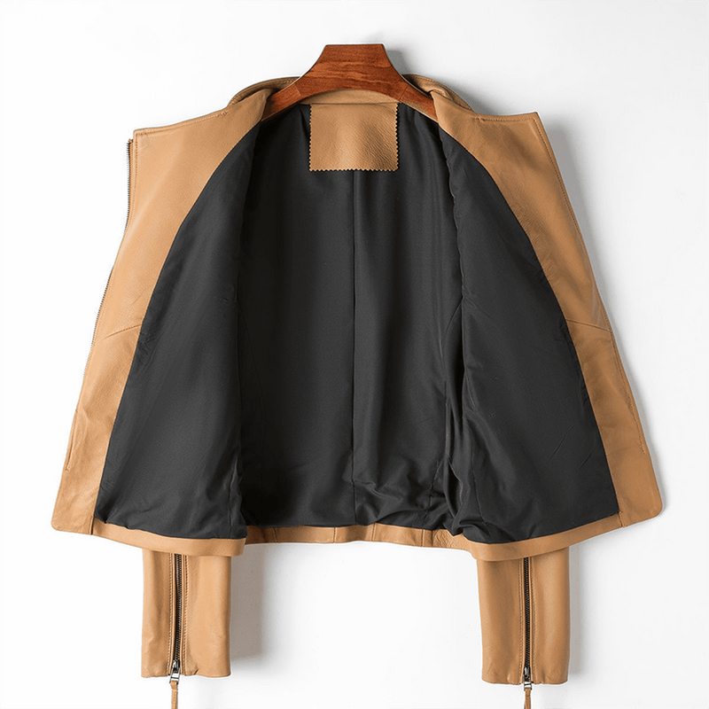 Premium Leather Long Sleeve Fitted Jacket