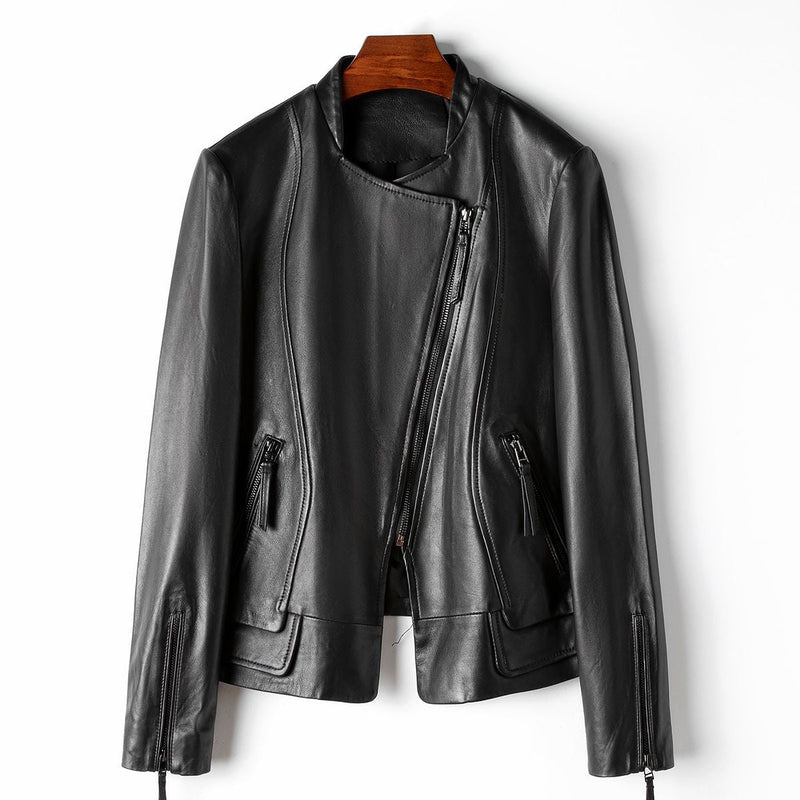 Premium Leather Long Sleeve Fitted Jacket