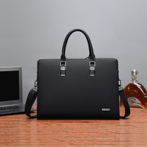 Premium Leather Multi-Compartment Laptop Bag For Business And Travel