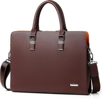 Premium Leather Multi-Compartment Laptop Bag For Business And Travel