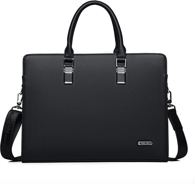 Premium Leather Multi-Compartment Laptop Bag For Business And Travel