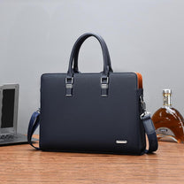 Premium Leather Multi-Compartment Laptop Bag For Business And Travel
