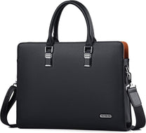Premium Leather Multi-Compartment Laptop Bag For Business And Travel