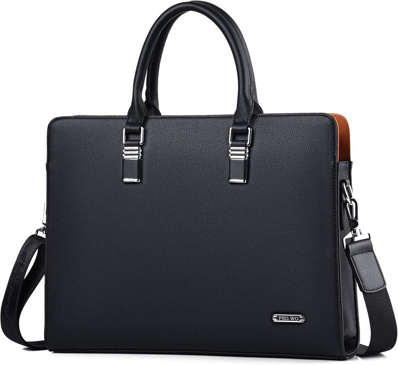 Premium Leather Multi-Compartment Laptop Bag For Business And Travel