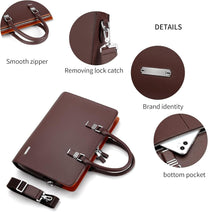 Premium Leather Multi-Compartment Laptop Bag For Business And Travel