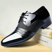 Premium Men&#39;s Lace-Up Shoes in PU Leather