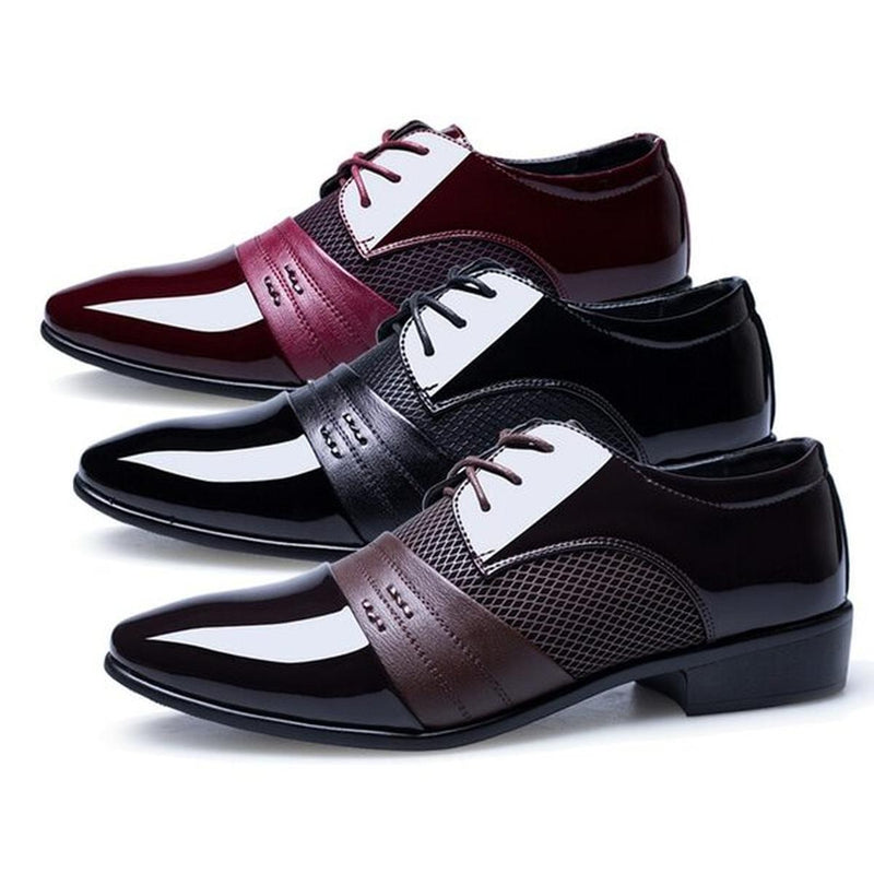 Premium Men&#39;s Lace-Up Shoes in PU Leather