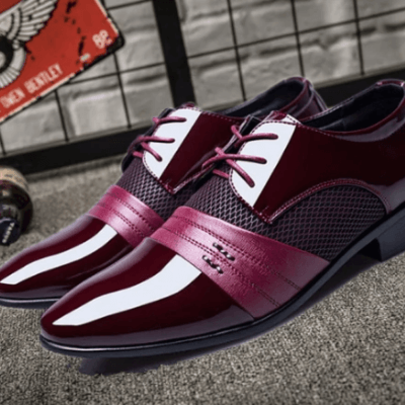 Premium Men&#39;s Lace-Up Shoes in PU Leather