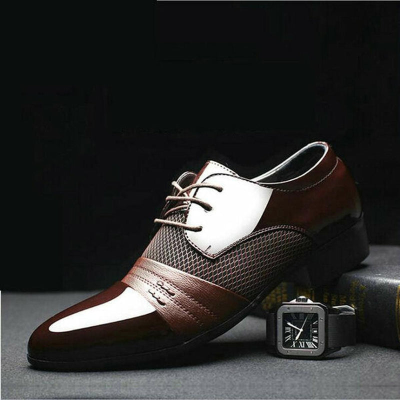 Premium Men&#39;s Lace-Up Shoes in PU Leather