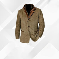 Premium Suede Jacket With Leather Details For Men