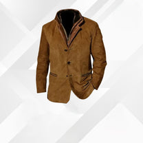 Premium Suede Jacket With Leather Details For Men