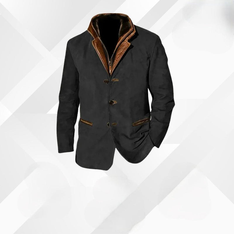 Premium Suede Jacket With Leather Details For Men