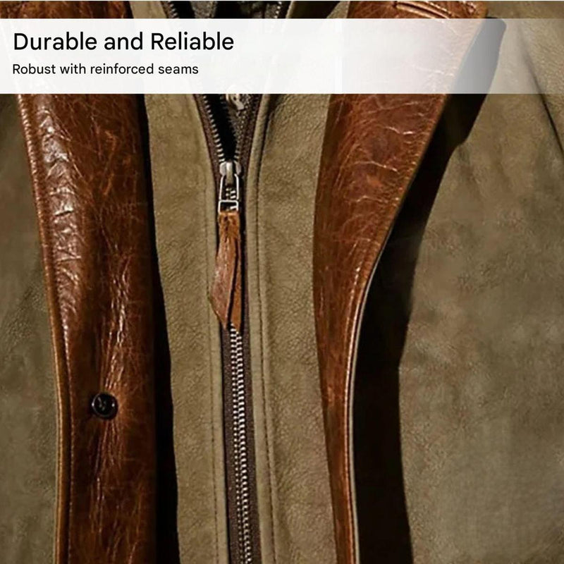 Premium Suede Jacket With Leather Details For Men