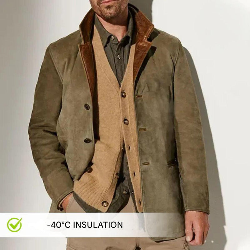 Premium Suede Jacket With Leather Details For Men