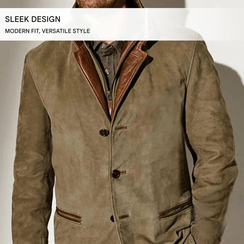 Premium Suede Jacket With Leather Details For Men