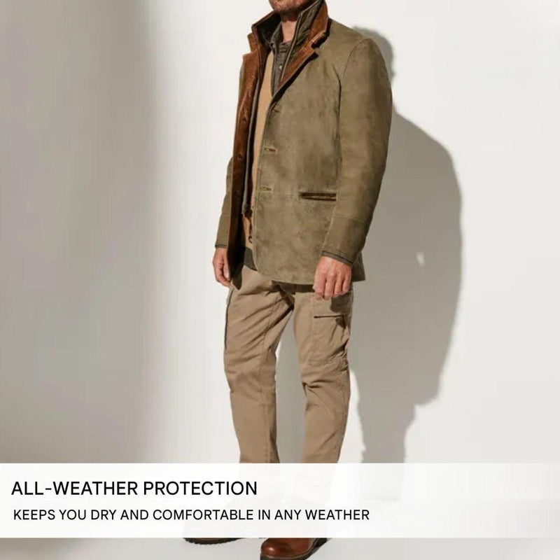 Premium Suede Jacket With Leather Details For Men
