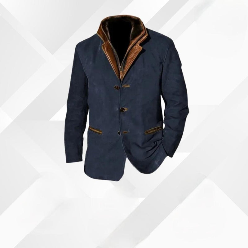Premium Suede Jacket With Leather Details For Men