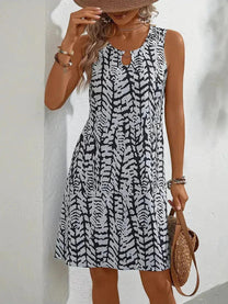 Printed Sleeveless Summer Mini Dress